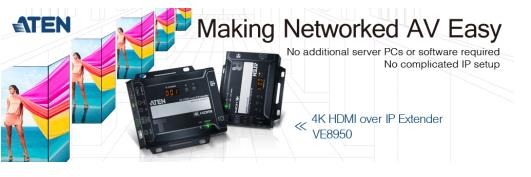 ATEN宏正推出4K over IP 视频信号延长器