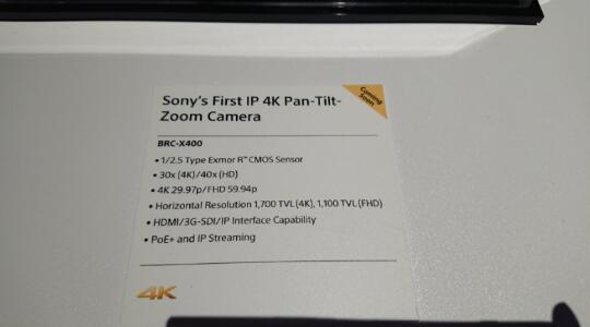 索尼推出首款具有NDI®功能的IP 4K云台摄像机BRC-X401