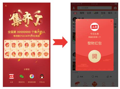 今日头条红包攻略：如何在“发财中国年”集齐生肖卡平分2亿