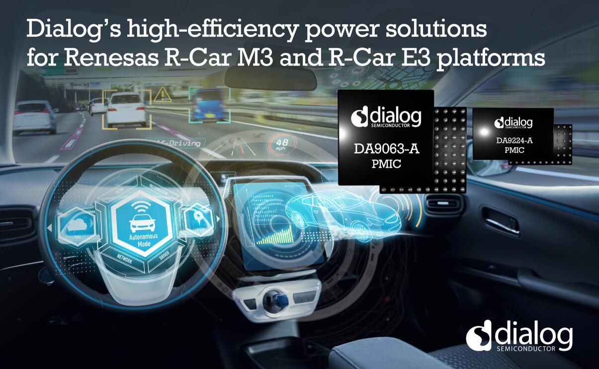 Dialog作为瑞萨汽车平台优选电源解决方案供应商，进一步扩展双方合作