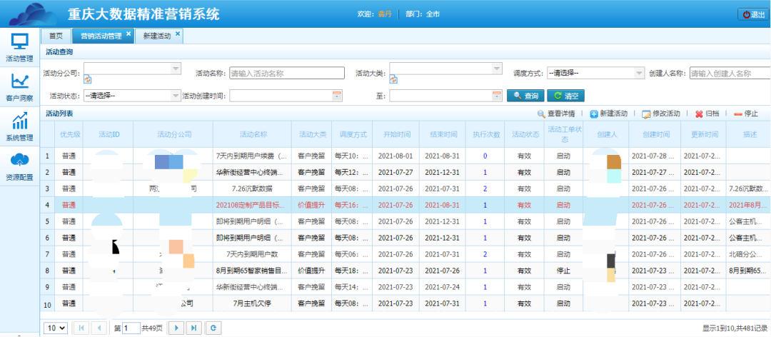 中国广电重庆公司大数据精准营销平台助力一线生产